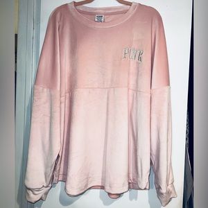PINK Varsity Velour Crew NWT